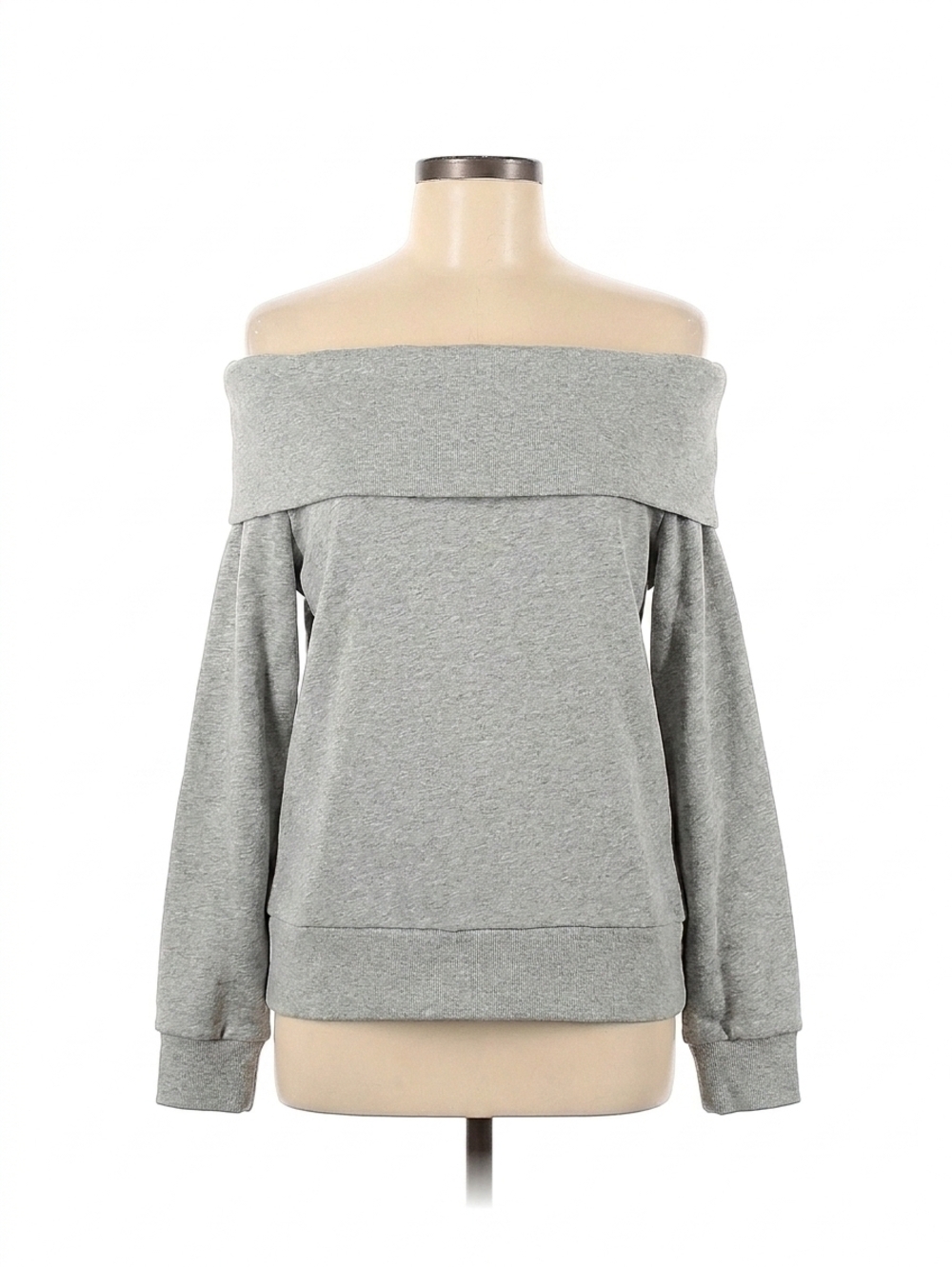NEW NATION LTD women's barbie off the shoulder top in heather grey